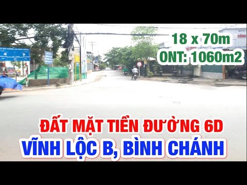 🍀Bán lô đất mặt tiền đường 6D xã Vĩnh Lộc B, Bình Chánh (18 x 70m, thổ cư 1050m2), Đường rộng 10m