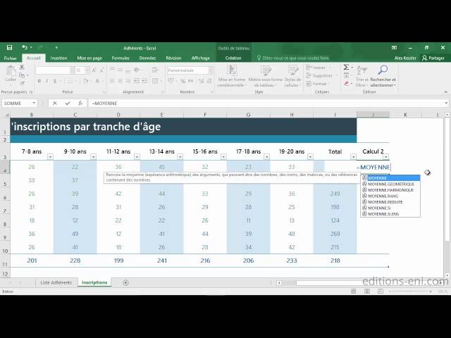 Excel 2016 - Calculs automatiques dans un tableau de données - YouTube