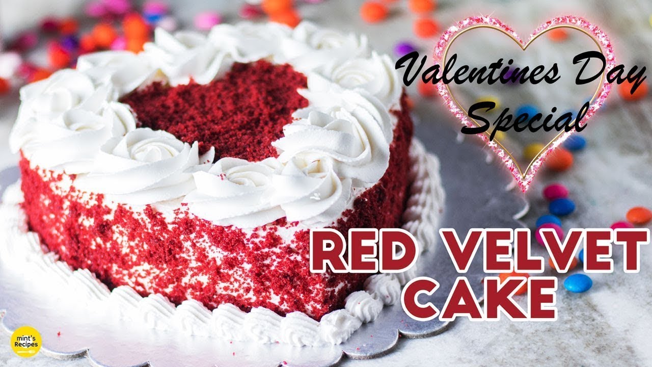 रेड हार्ट केक बनाइये बड़ी आसानी से - Red Velvet Heart Cake | MintsRecipes