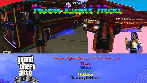How to add neon light mod fro gta san andreas