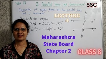 Maharashtra State  Board | Properties of Angles formed by Two Parallel Lines and a Transversal