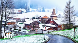 Snowy day walk in a dreamy village in Switzerland 🇨🇭 La Forclaz
