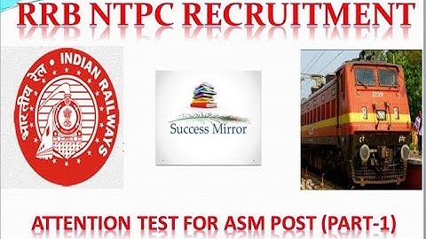 RRB NTPC ATTENTION TEST FOR ASM POST |Success Mirror