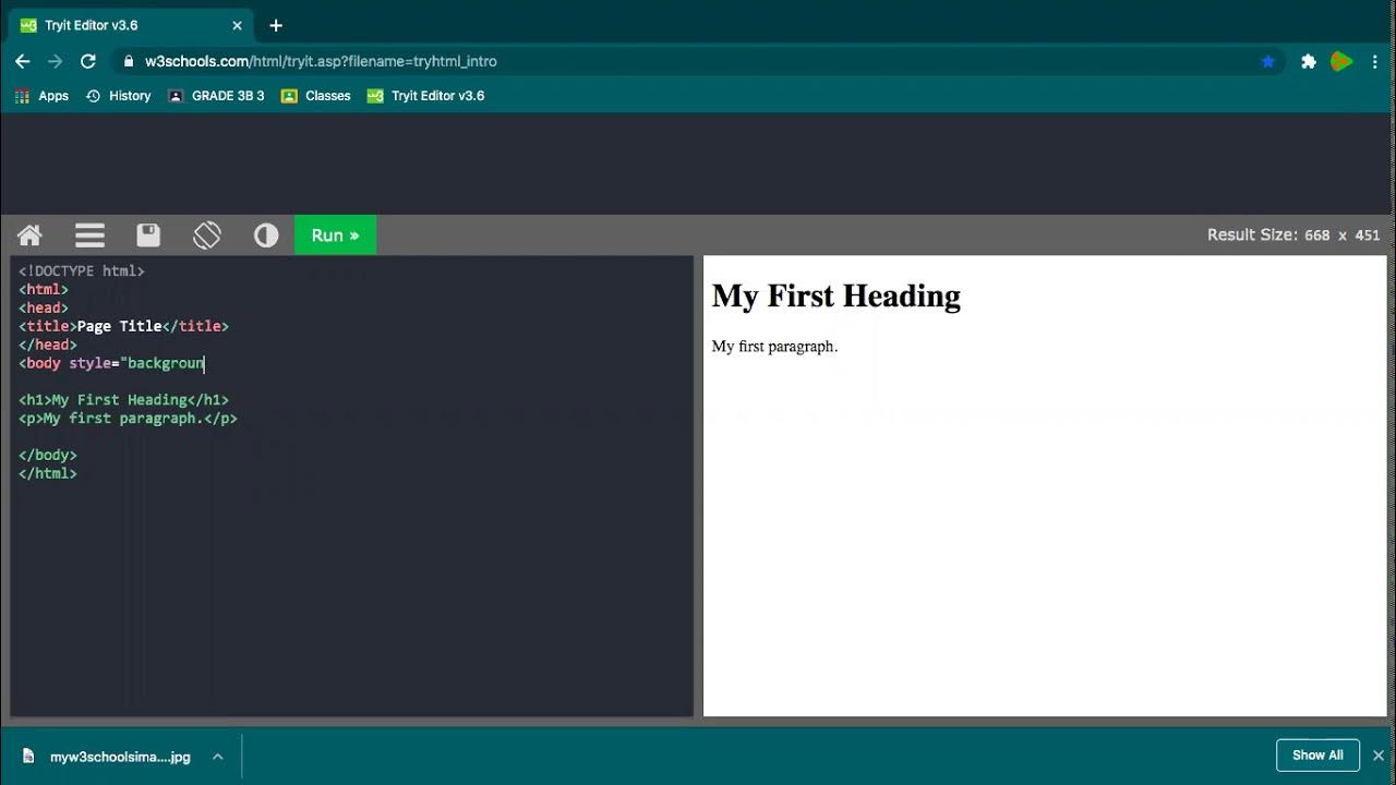 How to change Background Color in HTML W3schools YouTube