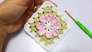 CROCHET: EASY crochet granny square Motif/ perfect crochet square/crochet flower granny square