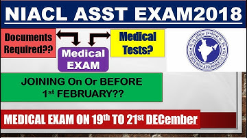 NIACL ASST 18 Medical Exam Guide/Documents/Joining Date??