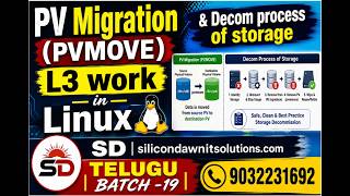 PV Migration(PVMOVE) L3 work in Linux & Decom process of storage |TELUGU BATCH -19| SD|DAY-8