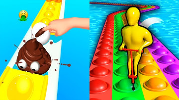 Pop Run VS Pop It Run! 3D - All Levels SpeedRun Gameplay Android iOS Ep1