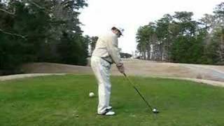 Gary Hiller driving on 18 at Cherry Point