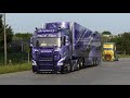 Ciney truckshow 2022  truck arrivals  the most beautiful trucks in europe open pipes scania v8 