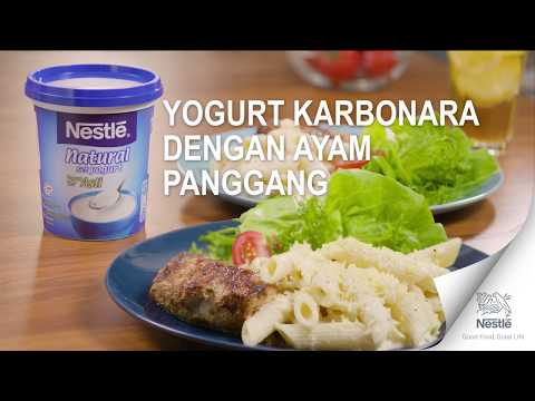 Resipi Nestlé Yogurt Set Asli: Karbonara Dengan Ayam Panggang