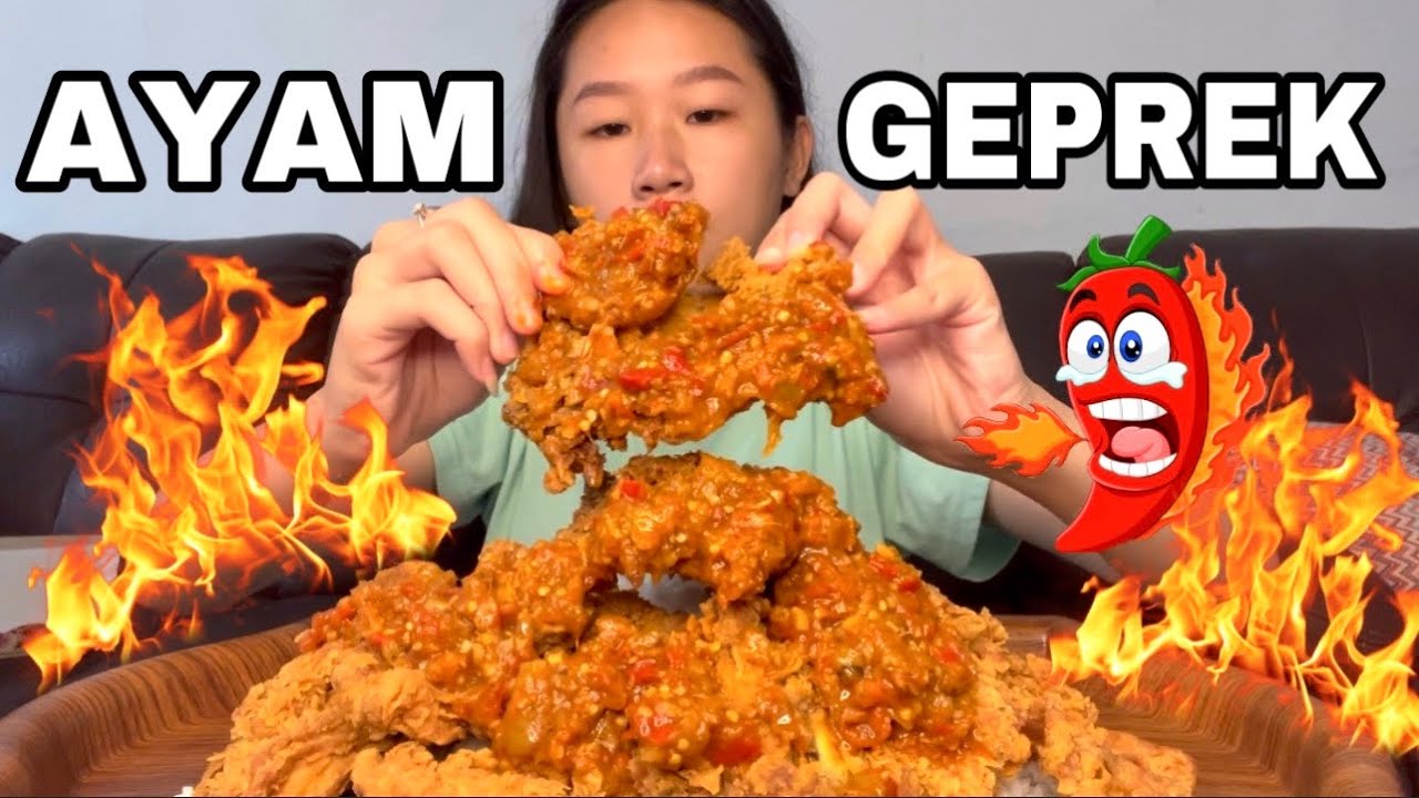 MUKBANG SPICY AYAM GEPREK , SAMBEL 1 MANGKOK ‼️🔥 #jejezhuang