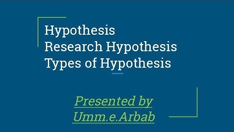 What is Hypothesis in Research?Types/simple/alternative/Null/complex/directional/non-directional/
