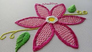 Hand Embroidery: Honeycomb Stitch Flowers | Bordados a mano: Flores en Puntada Panal | Artesd'Olga