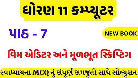 std 11 computer chapter 7 swadhyay MCQ || std 11 computer ch 7 MCQ solution || dhoran 11 computer