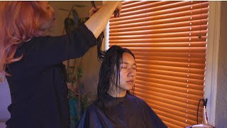 [ASMR] Authentic Haircut & Blow-dry + Gua Sha Massage with @semideasmr