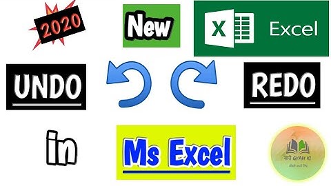 How to Use Undo & Redo in Ms Excel ? || New 2020 in Hindi ||