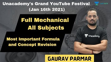 Full Mechanical All Subjects Most Important Formula and Concept Revision III | GATE 2021 | Gaurav
