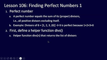 Python Challenge for ALL, Lesson 106: Finding Perfect Numbers 1