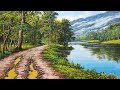 Cara melukis pemandangan alam | How to paint |Landscape