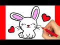 How to draw a cute bunny easy step by step  kawaii drawings