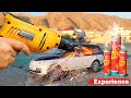 Explosion Experiment Car VS Drill_Hand VS firecracker Toy Car, Slow Motion 1000fps