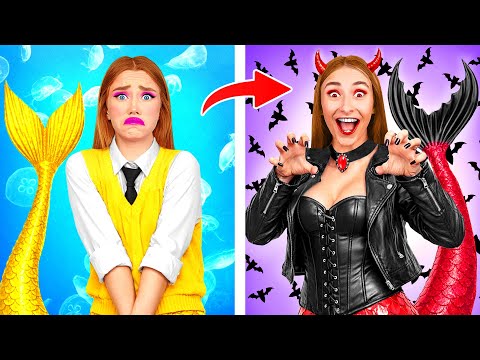 From Mermaid To Dark Vampire Extreme Makeover Challenge | Funny Moments
