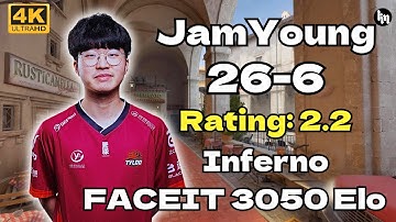 JamYoung (26-6) w/ATTACKER (Inferno) | FACEIT EU #cs2 #jamyoung #tyloo