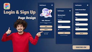 Login and signup page in Figma | Mobile App UI Design Tutorial 2023