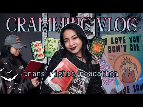 cramming + trans rights readathon vlog | finished 5 books! 🏳️‍⚧️