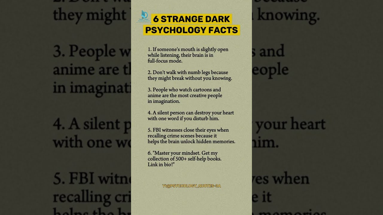 6 Strange Dark Psychology Facts PSYCHOLOGY QUOTES Tricks Viral Psychologyfacts Shorts Quote