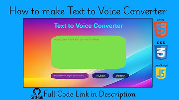 Build a Text-to-Voice Converter with HTML, CSS, and JavaScript | Web Speech API Tutorial