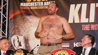 FURY RIPS HIS SHIRT OFF & TELLS KLITSCHKO "You lost to a fatman!!!"