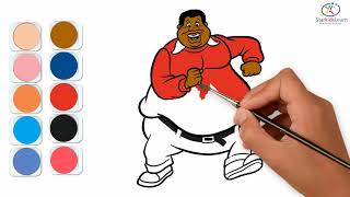 The Easiest Way To Draw & Color a Simple Fat Albert! ~ Without Tears ~ by StarKidsLearn.com