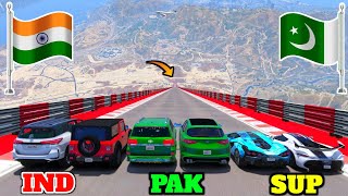 GTA 5 INDIA VS PAKISTAN VS SUPER CARS LONG JUMPING CHALLENGE - Gta 5 Gameplay