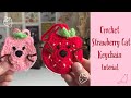 Crochet strawberry cat keychain tutorialcottagecore crochet  cute crochet projects  thisfairymade