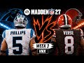 Panthers vs Browns Week 3 Simulation | Madden 27 Draft Rosters