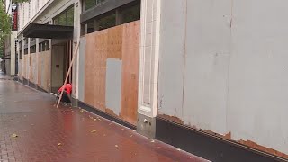 ‘We believe in Portlanders’: Downtown businesses brace for election protests