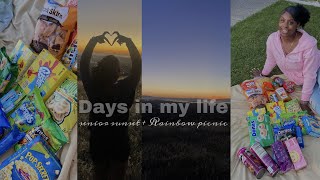 Days in the life| senior sunset + Rainbow picnic #backtoschool #vlog #grwm