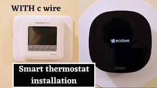 How to Install Ecobee3 Lite Smart Thermostat || WITH C Wire