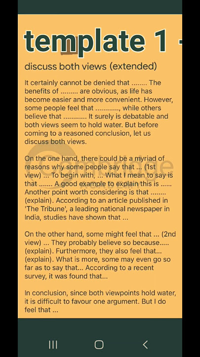 TEMPLATE 1 [DISCUSS BOTH VIEWS & YOUR OPINION]