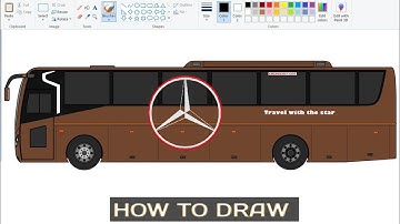How to draw Luxury Bus on computer using Ms Paint | Bus drawing Tutorial.