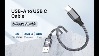 Yosou Fast charger USB C Charger Cable | Nylon Braided Type C Charger