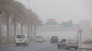 A Cloudy , Dusty Day In The Uae. Drop In Temperature And Rain Expected