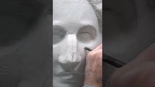 Carving a marble face | A 20 seconds time lapse