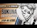 How To Draw Sukuna Face Step By Step || Jujutsu Kasien Art || Easy Anime Drawing