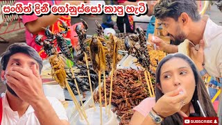 සංගීත් දිනී ගෝනුස්සෝ කාපු හැටි😱🦂Sangeeth Dini Vlogs| Bangkok diaries| china town| golden temple