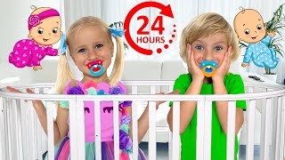 Desafío de bebés de 24 horas con Katya y Dima by Katya y Dima - Canciones Infantiles 107,648 views 3 months ago 8 minutes, 41 seconds