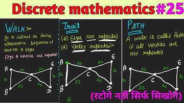 Walk , Trail, Path, Circuit, Cycle in Graph Theory | Discrete mathematics Walk | Path | Trail