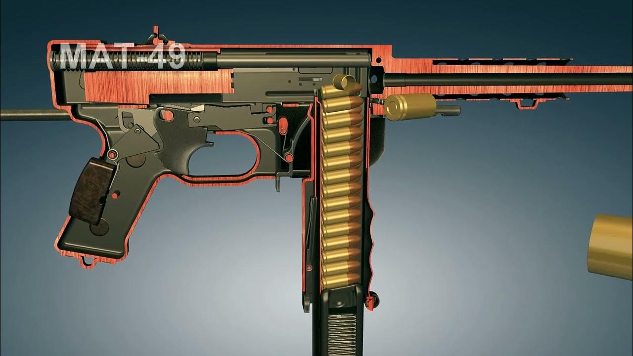 MAT49 Submachine gun. How it works 3dGun YouTube
